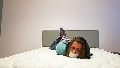 Katie Gags Frogtied And White Tape Gagged Katie Gags Frogtied And White Tape Gagged