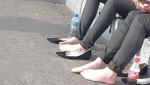 Petite College Girls Resting Their Lovely Feet In Nylon Stockings In Public Petite College Girls Resting Their Lovely Feet In Nylon Stockings In Public